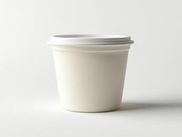 Empty white container showing simple design and smooth finish photo
