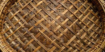 Woven wicker texture forming a rustic pattern. photo
