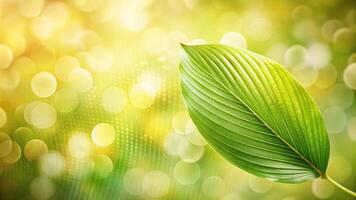 Fresh green leaf against a bokeh background. photo