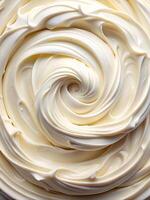 Smooth swirl of creamy texture in soft ivory tones. photo