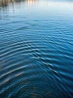 Calm water surface with gentle ripples at sunset. photo