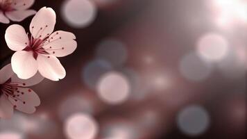 Beautiful Cherry Blossoms in Soft Focus with Dreamy Bokeh Background photo