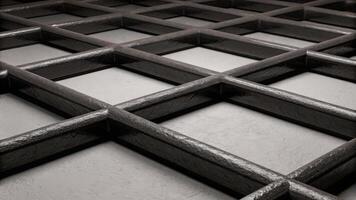 Close-Up of Interlocking Metal Grid Pattern photo