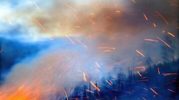 Bright Sparks and Smoke from Metalwork photo