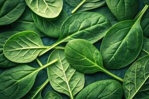 Fresh Green Spinach Leaves Close-Up photo
