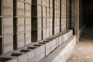 Concrete Block Wall in Unfinished Industrial Interior photo