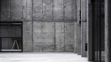 Empty Industrial Interior with Raw Concrete Walls and Minimalist Decor photo