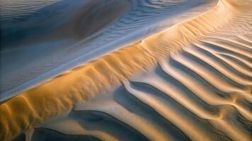 Golden Desert Sand Dunes Shaped by Wind Patterns photo