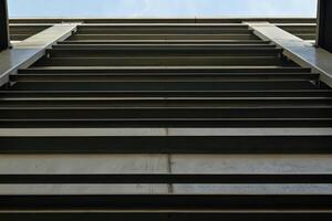 Modern Symmetrical Architectural Design with Slatted Metal Panels photo