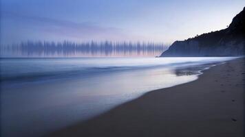Serene Beach at Dawn with Gentle Waves photo