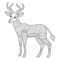 Intricate Line Art of a Decorative Deer vector