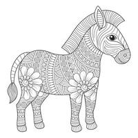 Intricate Zebra Illustration for Coloring Books vector