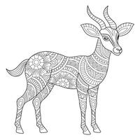 Intricate Antelope Line Art with Patterns vector