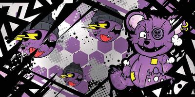 Racing abstract background with teddy bear object vector