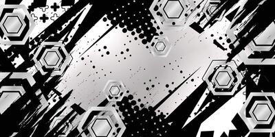 Abstract black silver racing background with gray combination vector