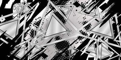 Racing silver abstract triangle background with gray combination vector