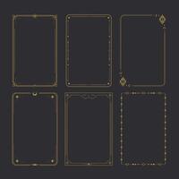 Tarot card frame border templates. Celestial esoteric border set vector