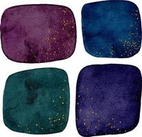 Four different colored squares with gold stars vector