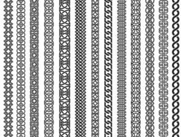 Celtic border pattern. Braided knot frame, seamless ornamental tribal decorative framing with knotted rope and chain elements, medieval Irish Welsh ornaments. Celtic braid vector
