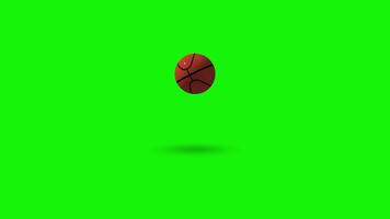 Basketball bouncing on green background with shadow video