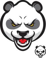 Panda Angry and Furious Cartoon Head vector