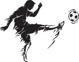 Soccer Player Front Power Kick vector