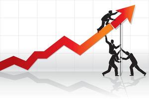Teamwork Business Line Graph vector