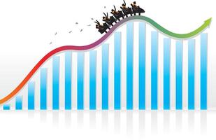 Rollercoaster Economic Graph Concept vector
