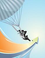 Businessman Soft Landing, Concept Illustration vector