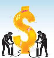 Pumping Dollar Concept Illustration vector