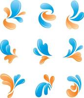 Water Splash Set Symbols vector