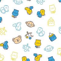 Cute Baby Items Pattern Design vector
