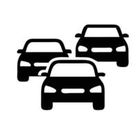 Minimalist Car Silhouettes Front View Black White Automotive Icons vector