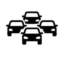 Minimalist Car Icons Black White Front View Vehicle Symbols Traffic Graphics vector