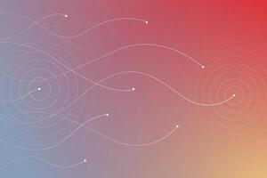 Abstract geometric background with circles and wavy lines. Soft colorful backdrop. vector