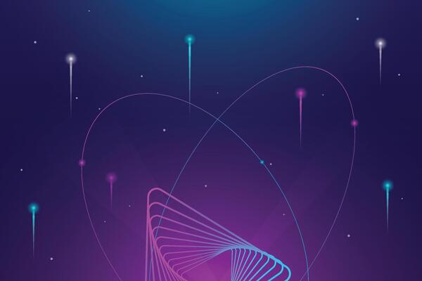 Modern futuristic digital technology background with glowing dots floating. Innovation future meta tech. Dark abstract backdrop.