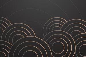 Abstract geometric shapes background. Luxury dark backdrop. Modern circle lines pattern. vector