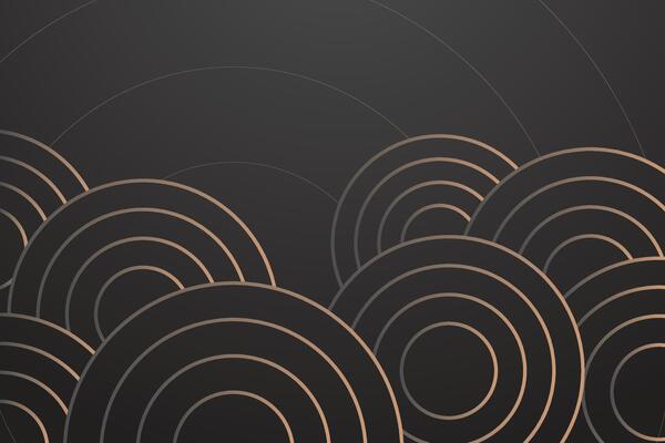 Abstract geometric shapes background. Luxury dark backdrop. Modern circle lines pattern.