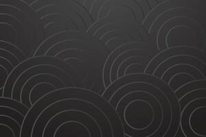Abstract geometric shapes background. Luxury dark backdrop. Modern black circle lines pattern. vector