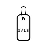 Minimalist black and white sale tag icon with simple design vector