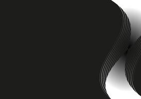 Abstract black and white wavy background with elegant curves and shadows vector
