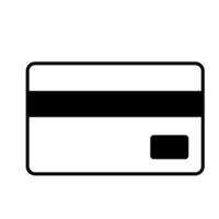 Minimalist credit card icon with black stripe and chip design vector