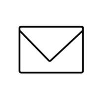 Simple icon of closed envelope on white background vector