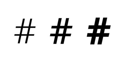 Hashtag icon set in generic design. Social media keyword sign symbol vector