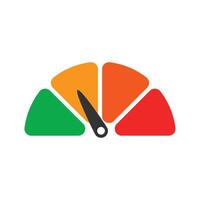Ampere scale from green to red with arrow pointer. illustration. vector