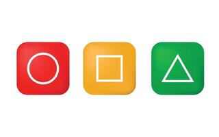 3d Square, triangle and circle shapes are commonly used for game console controls vector
