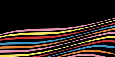 abstract background with colorful lines on black background vector