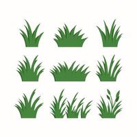 Set of flat grass elements vector