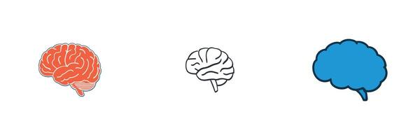 Three Different Brain Icons vector