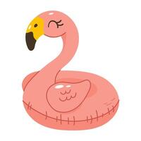 Inflatable flamingo float cartoon for summer fun vector